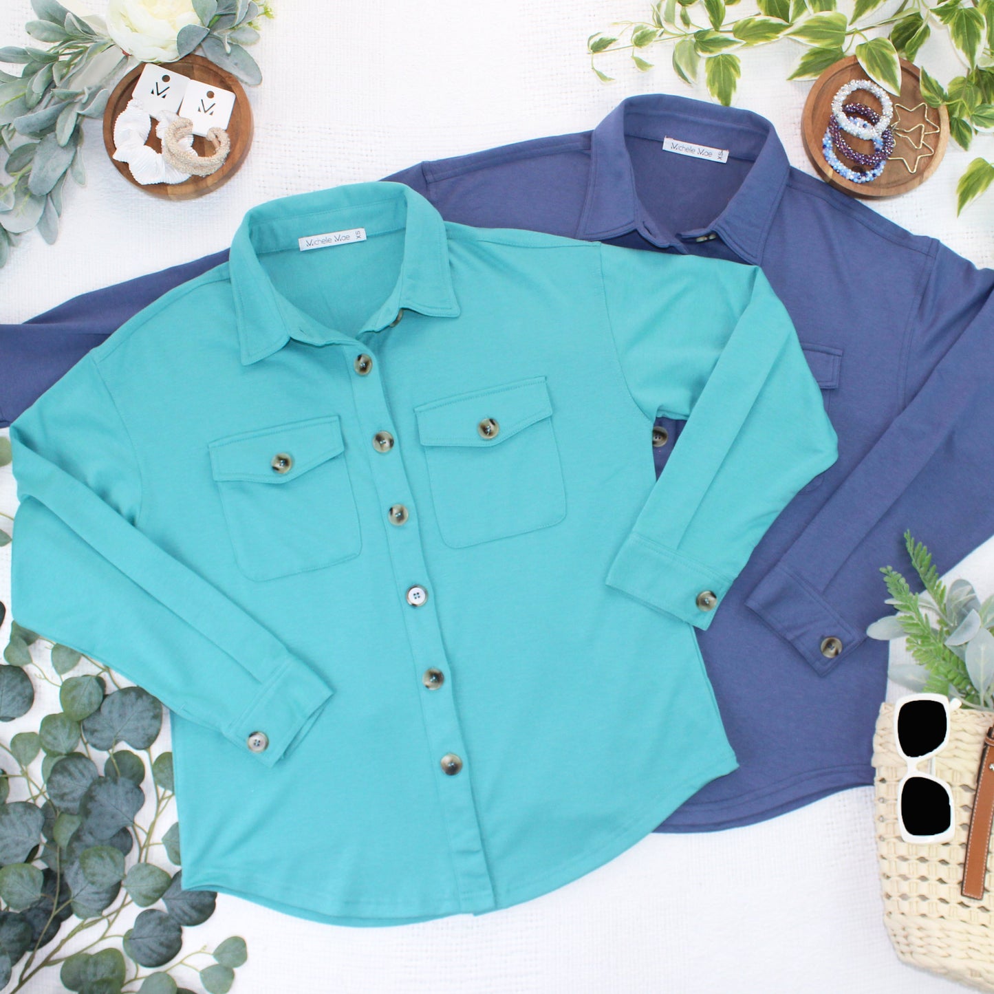 IN STOCK Brenna Button Down Top - Teal FINAL SALE