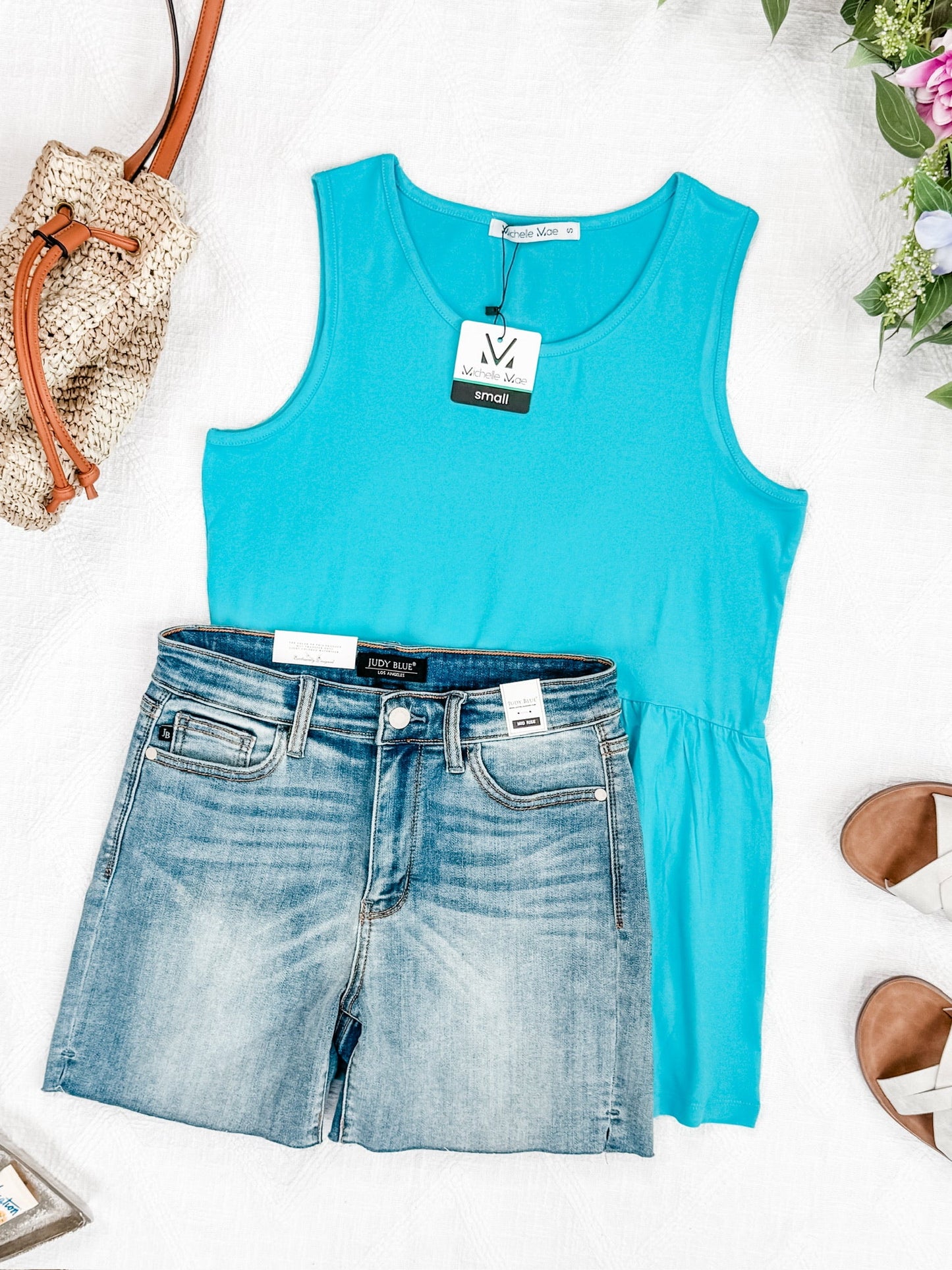 IN STOCK Renee Ruffle Tank - Ocean Blue FINAL SALE