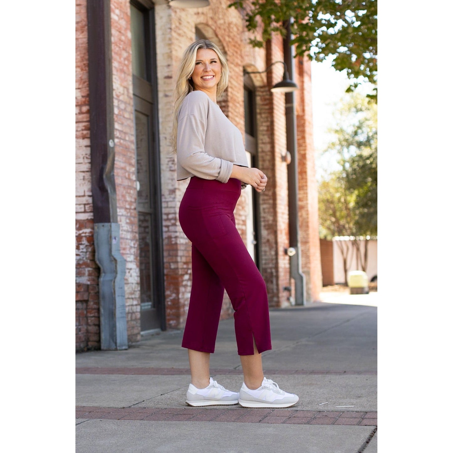 Ready to Ship | The Courtney - Maroon High Waisted Gaucho Pants - ROUND 2