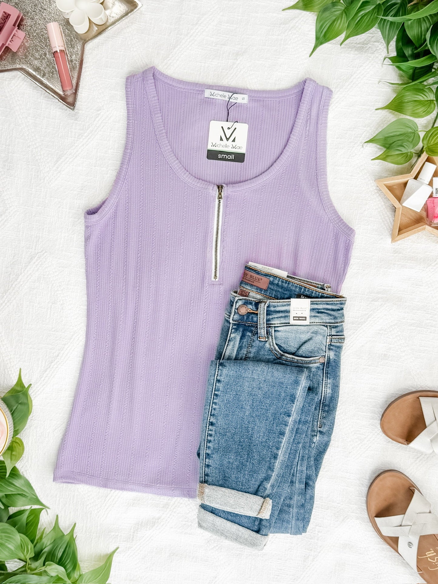 IN STOCK Mila Zipper Tank - Lavender