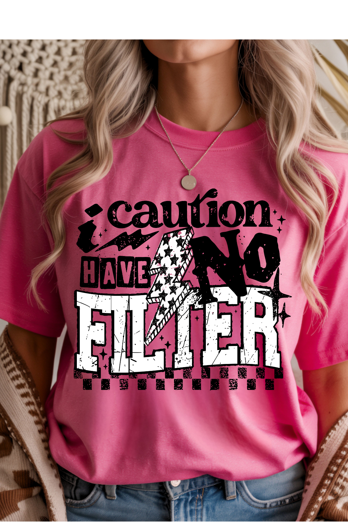 Caution No Filter Graphic Tee