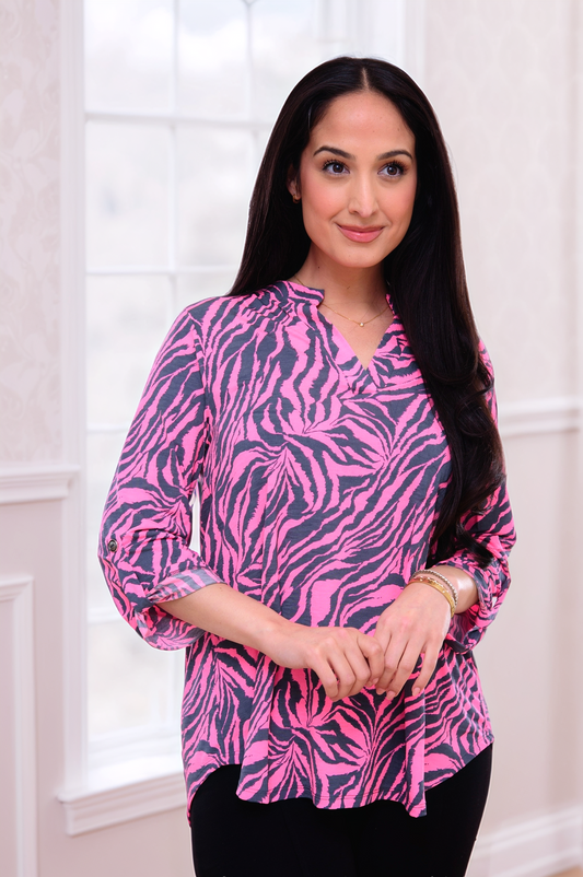 Dear Scarlett Wild Stripe Top Size M