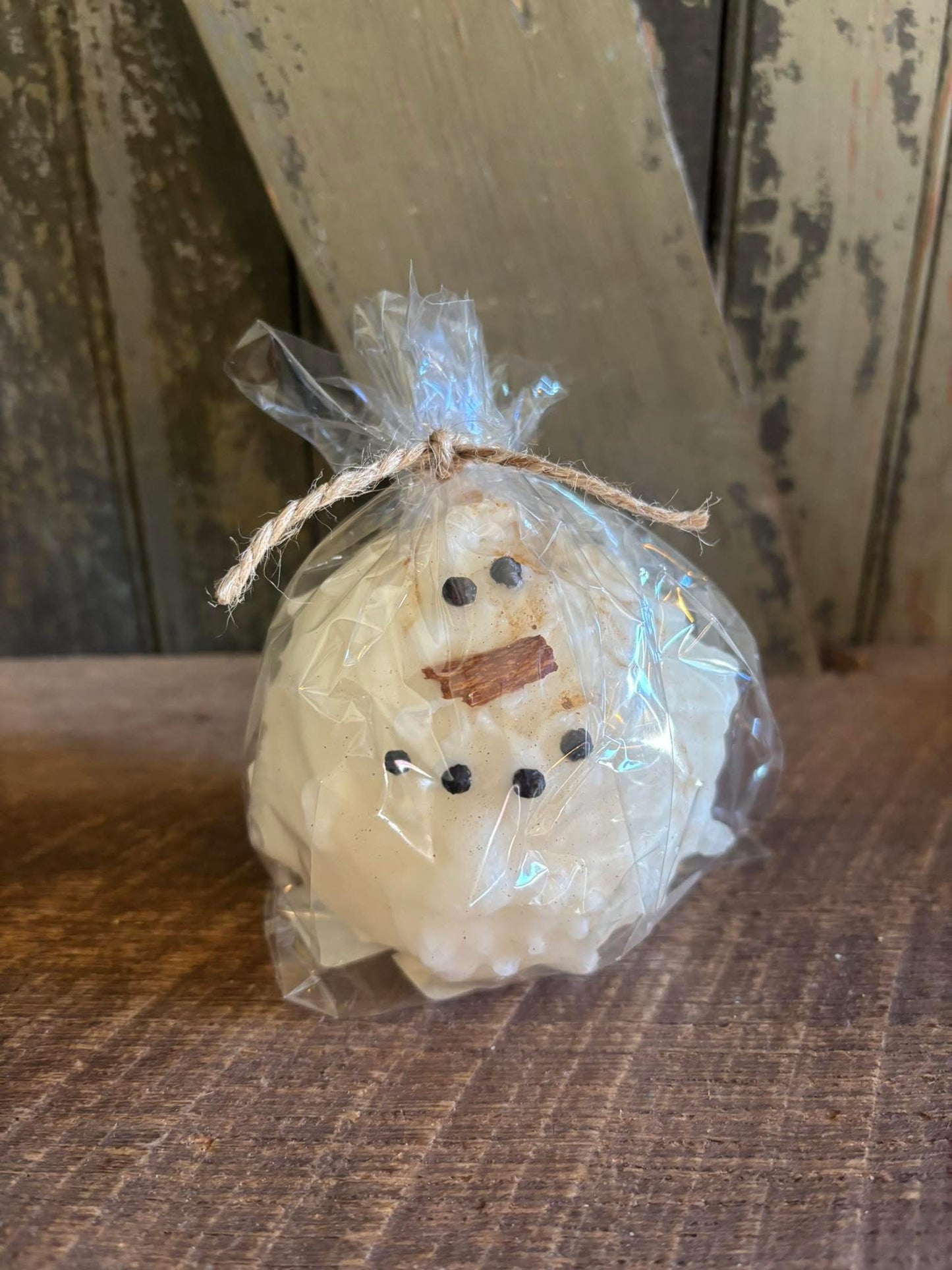 Small Round Snowman Candle