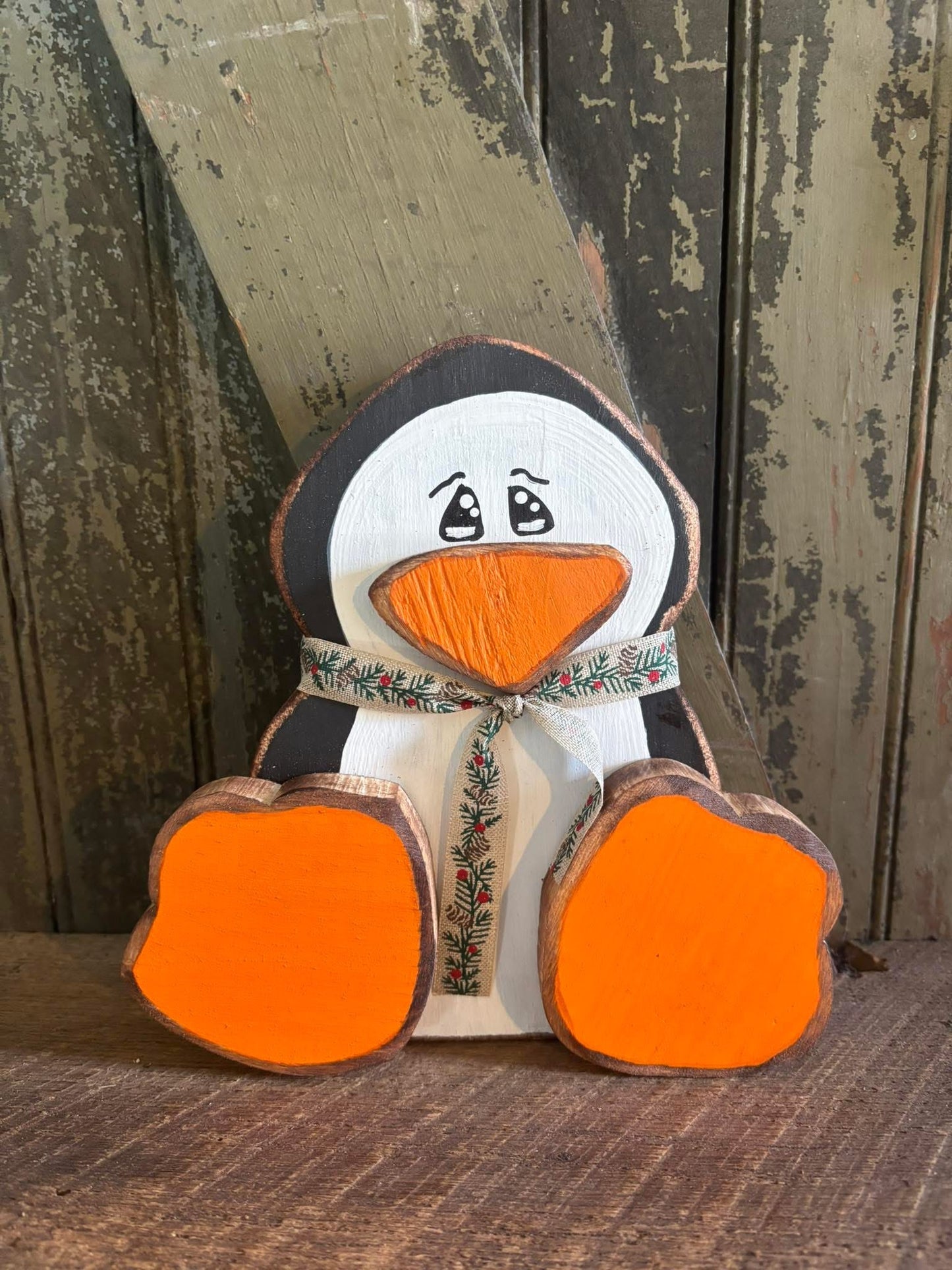 Wooden Penguin Shelf Sitter