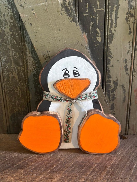 Wooden Penguin Shelf Sitter