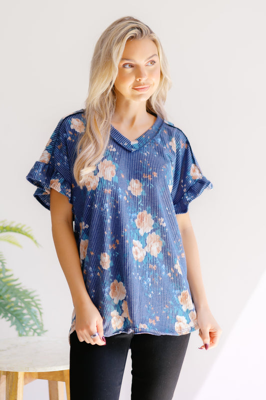 Moonlit Petals Top Size S