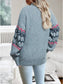 Geometric Pattern Long Sleeve Sweater Size L