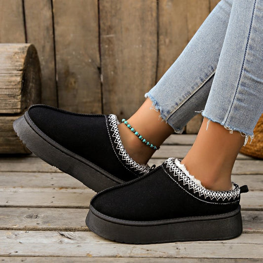 Plush Lined Platform Ankle Boots Size 38 (US7)