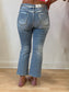 Metallic Seam Mid Rise Judy Blue Flare