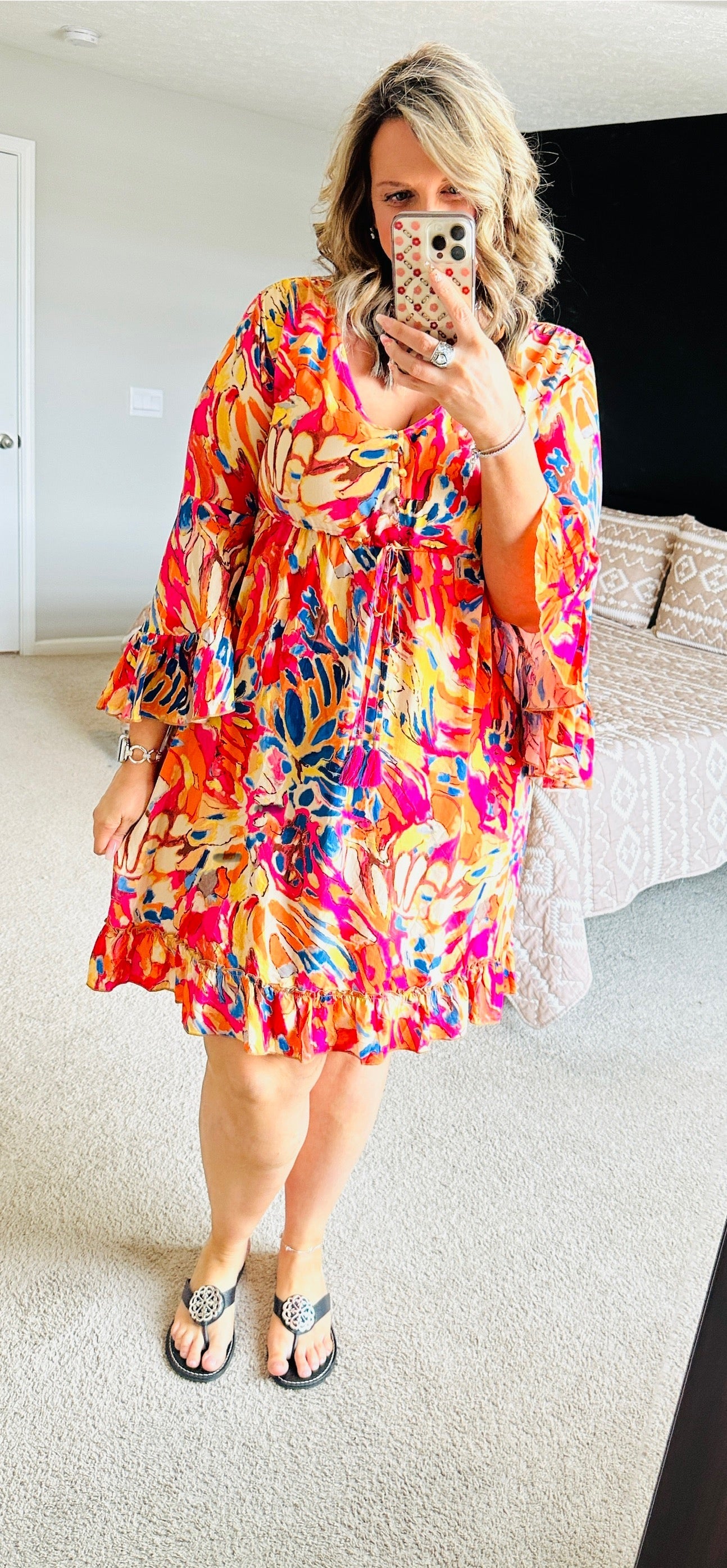 Fuchsia Tropical Pocket Dress