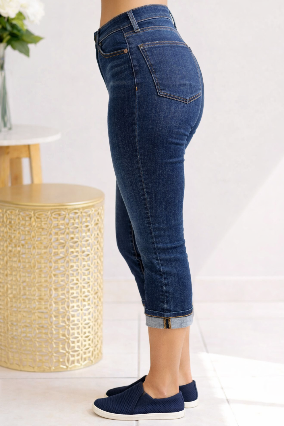 Dark Denim Judy Blue Capris
