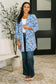 Lizzy Cardigan in Blue and White Floral
