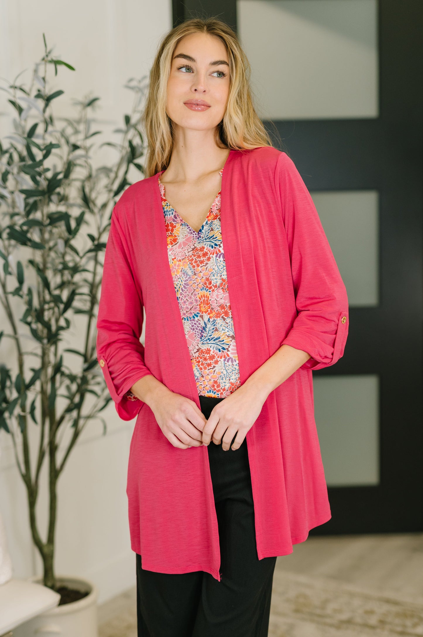 Lizzy Cardigan in Fuchsia