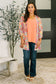 Lizzy Cardigan in Pink and Orange Floral Abstract