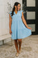 Lizzy Forever Flutter Sleeve Dress in Blue Crush