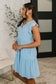 Lizzy Forever Flutter Sleeve Dress in Blue Crush