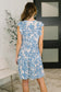 Lizzy Flutter Sleeve Dress in White and Blue Floral