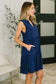 Lizzy Tiered Tank Dress in Navy