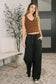 Nights Like This High Waist Palazzo Sweatpants in Ash Black