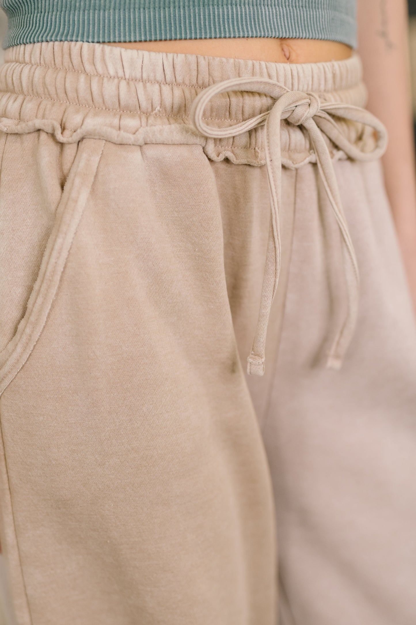 Nights Like This High Waist Palazzo Sweatpants in Ash Mocha