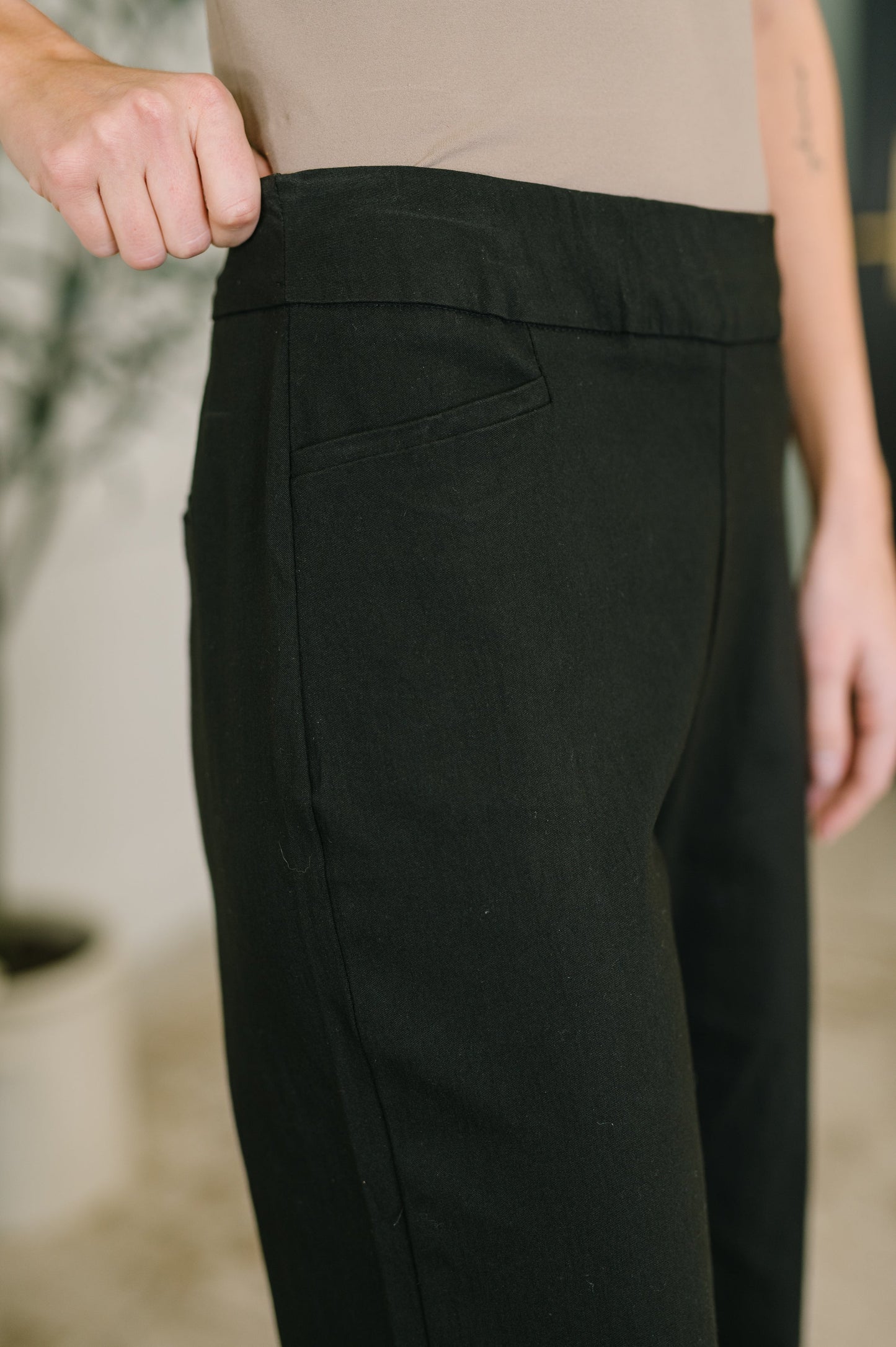 Only Pair High Waisted Wide Leg Pants in Black