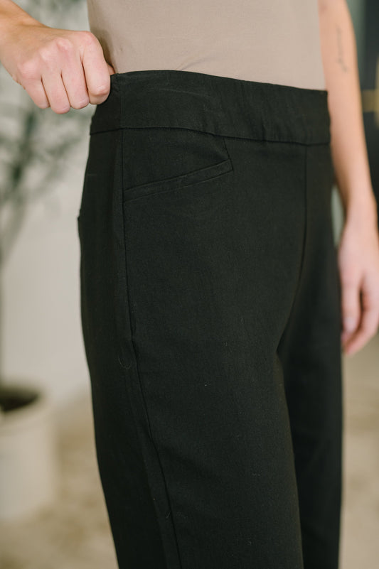 Only Pair High Waisted Wide Leg Pants in Black