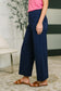 Only Pair High Waisted Wide Leg Bottoms in Navy
