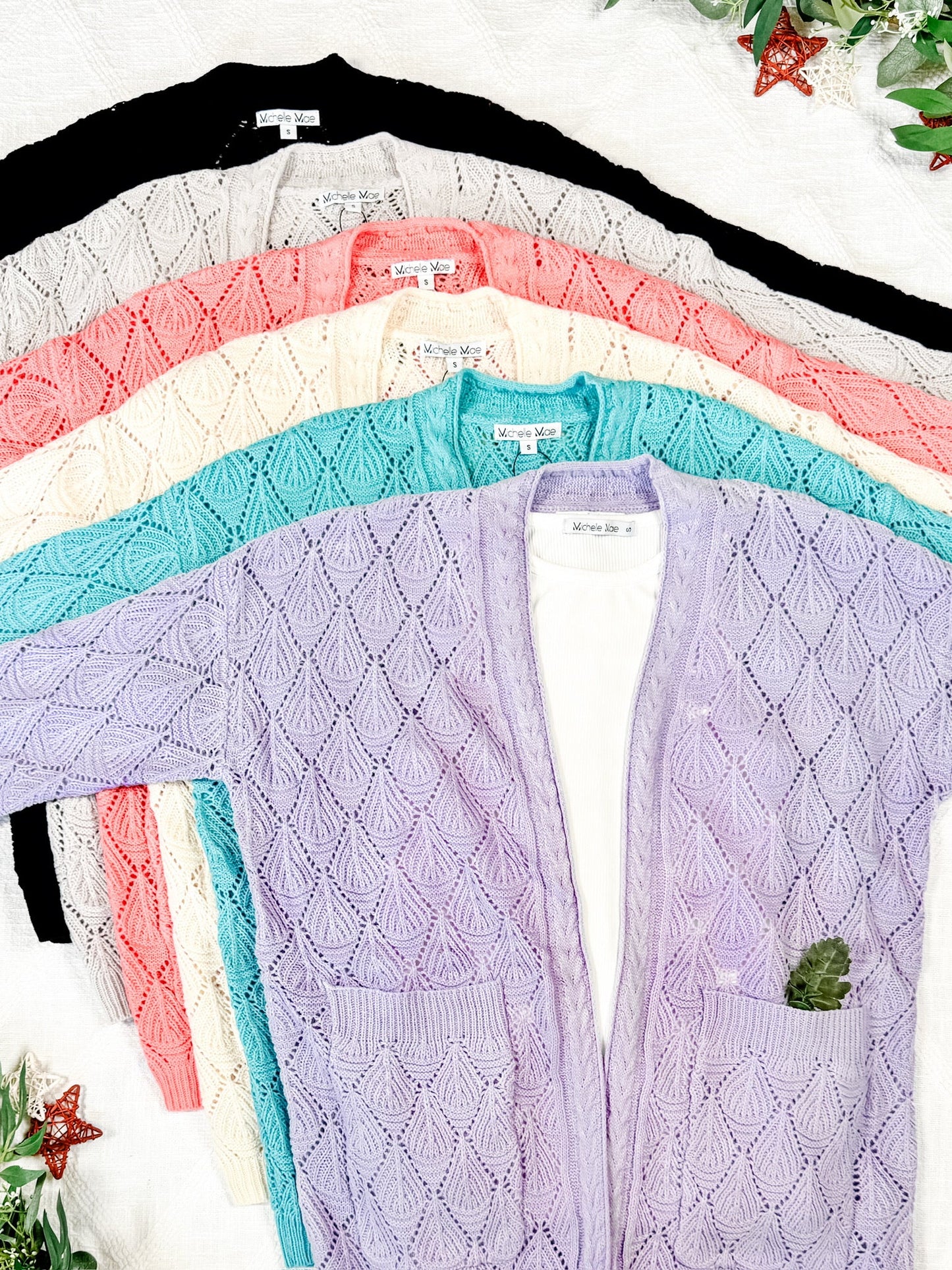 IN STOCK Open Knit Cardigan - Black