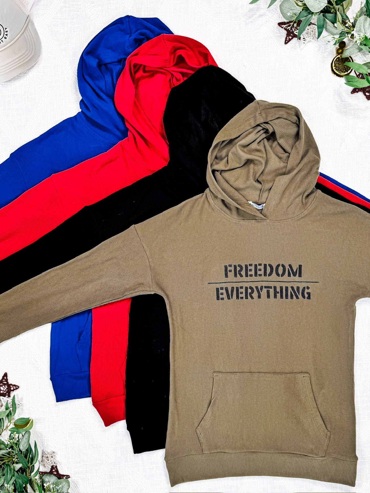 IN STOCK Corrine Embroidered Hoodie - Freedom Over Everything