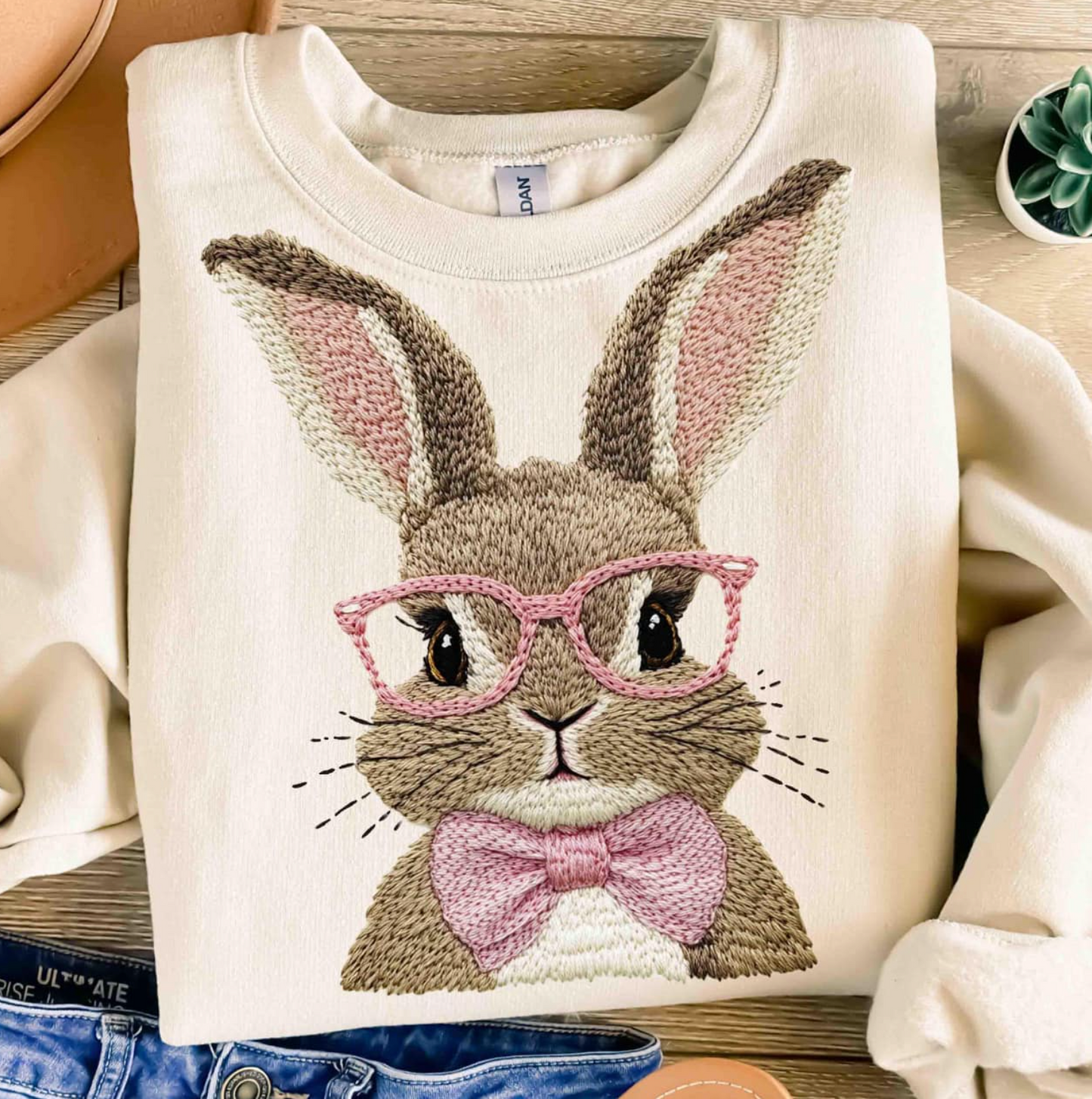 Embroidery Bunny Sweatshirt