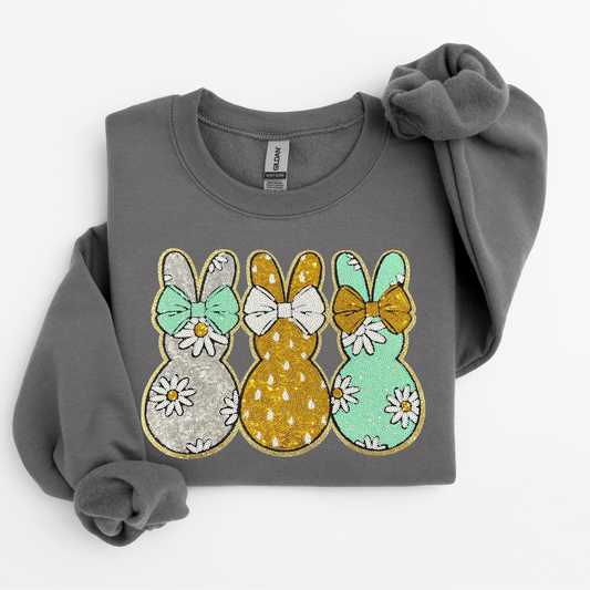 3 Bunnies Sequin Patch Sweatshirt