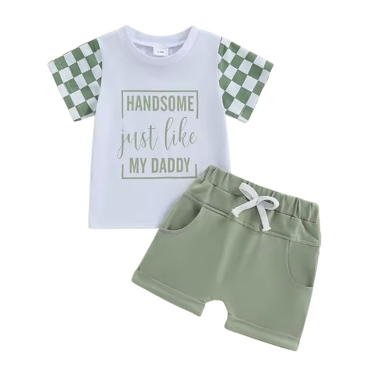 Handsome Like Daddy Short Set