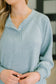 Urban Flux Scooped Hi-Low Long Pullover in Blue Grey