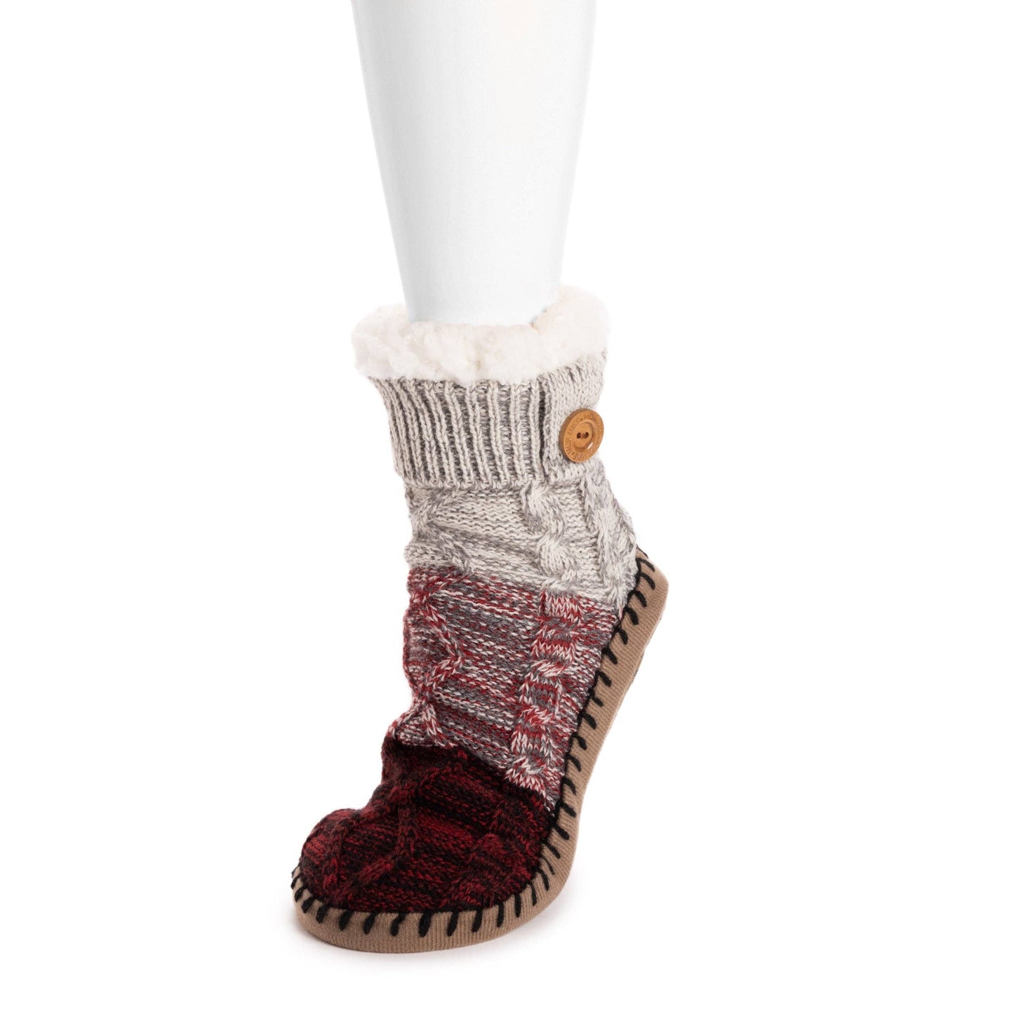 MUK LUKS Women's Short Cable Slipper Sock