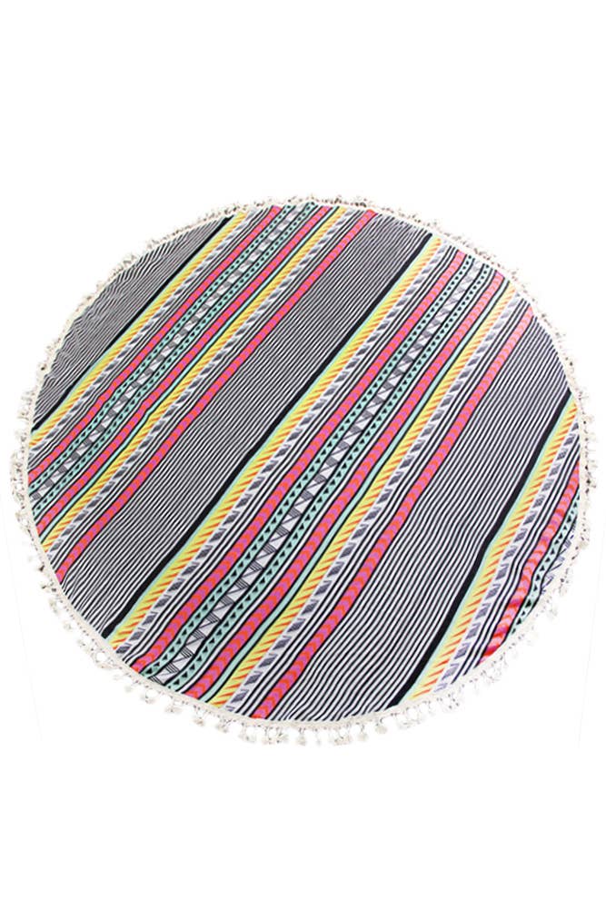 Round Aztec Beach Blanket