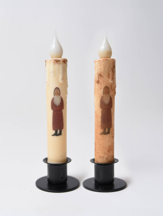 Belsnickle Battery Operated LED Timer Taper Candle