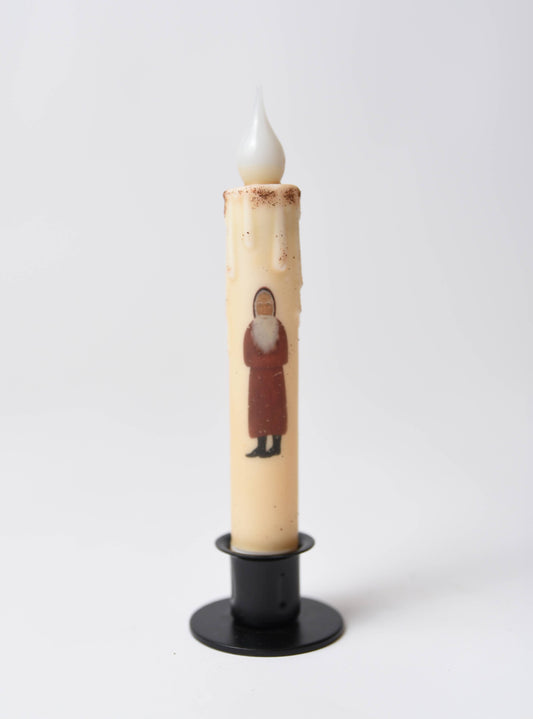 Belsnickle Battery Operated LED Timer Taper Candle