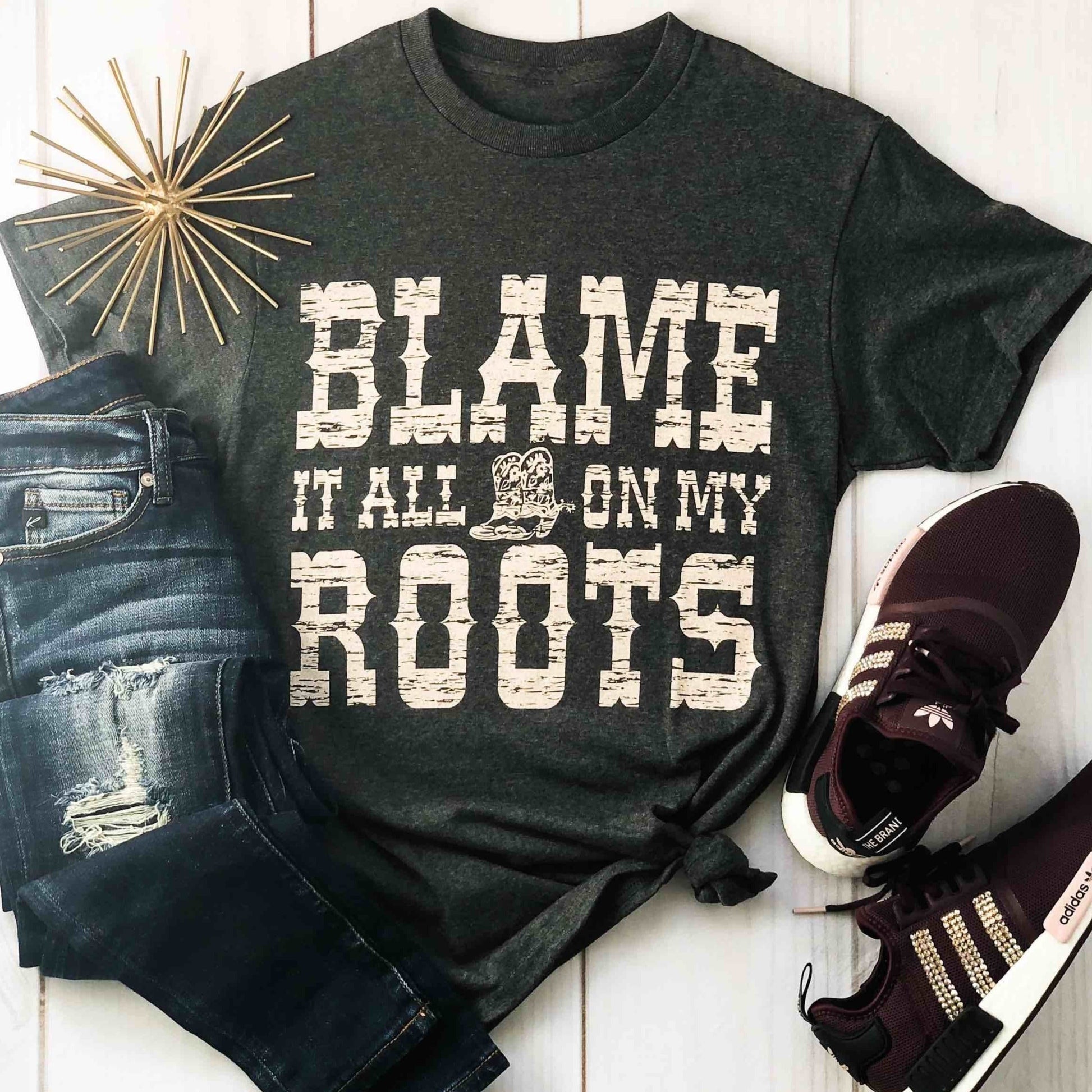 Envy Stylz Boutique Women - Apparel - Shirts - T-Shirts Blame It All On My Roots Graphic Tee