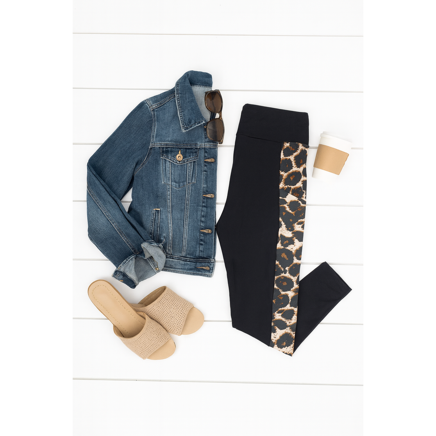 Stylish leopard print panel leggings for everyday wear