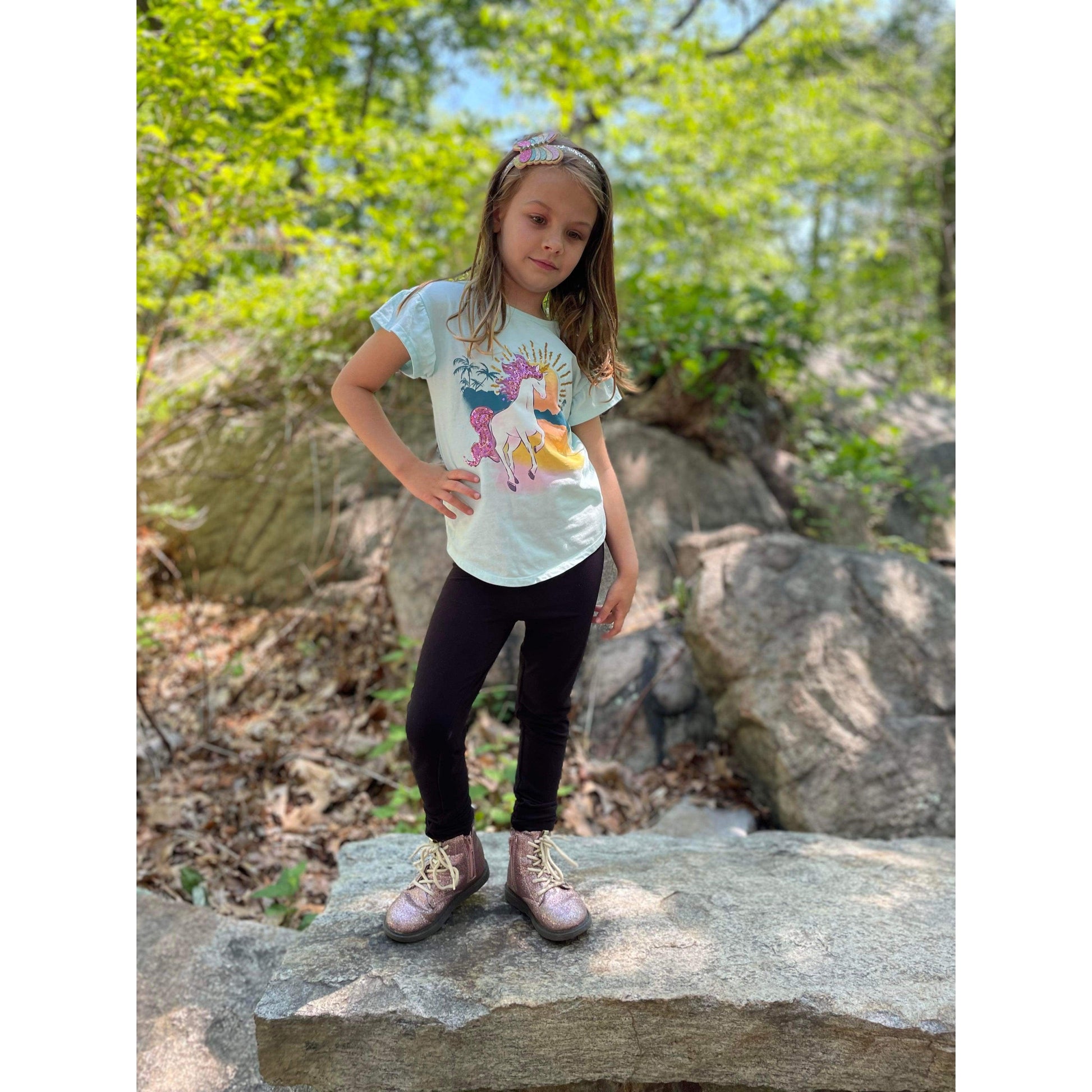 Julia Rose kids luxe leggings capris and biker shorts, Kids wearing Julia Rose luxe leggings