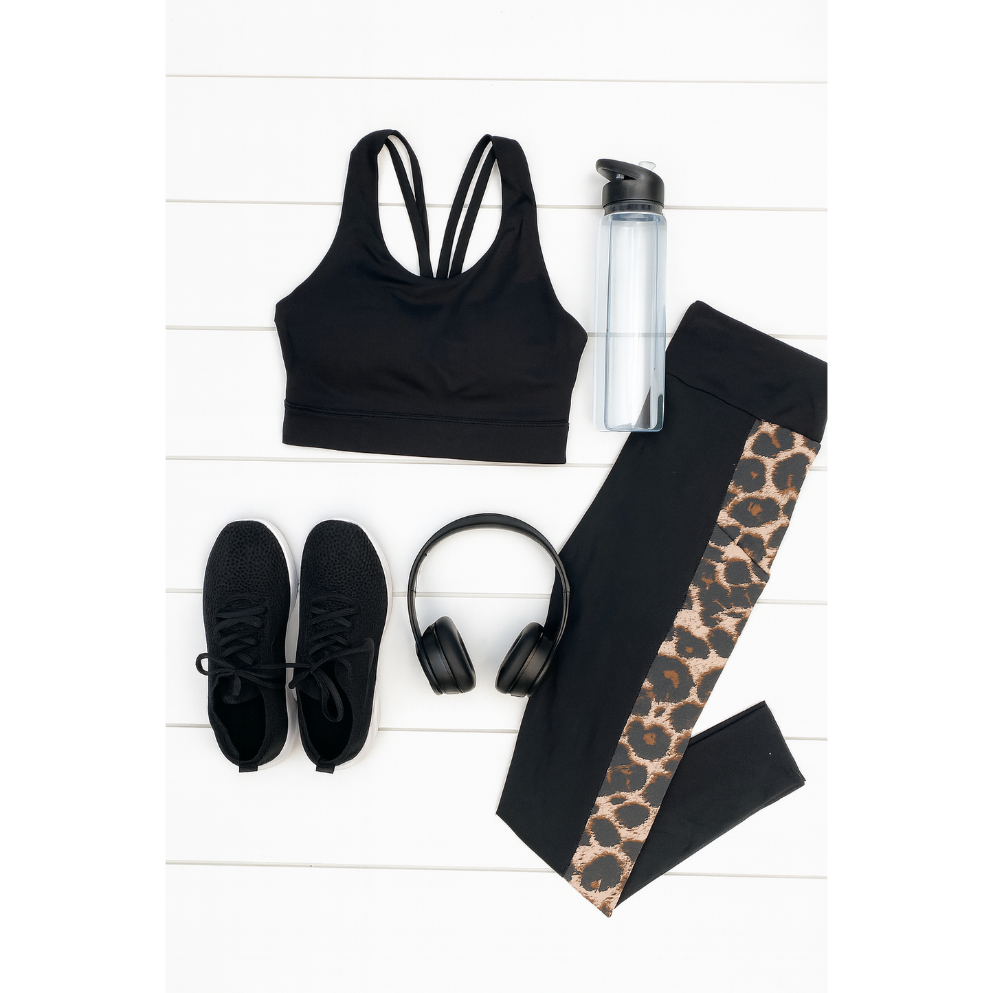 Stylish leopard print panel leggings for everyday wear