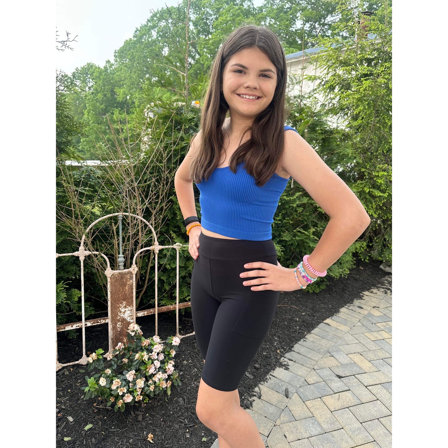 Julia Rose kids luxe leggings capris and biker shorts, Kids wearing Julia Rose luxe leggings