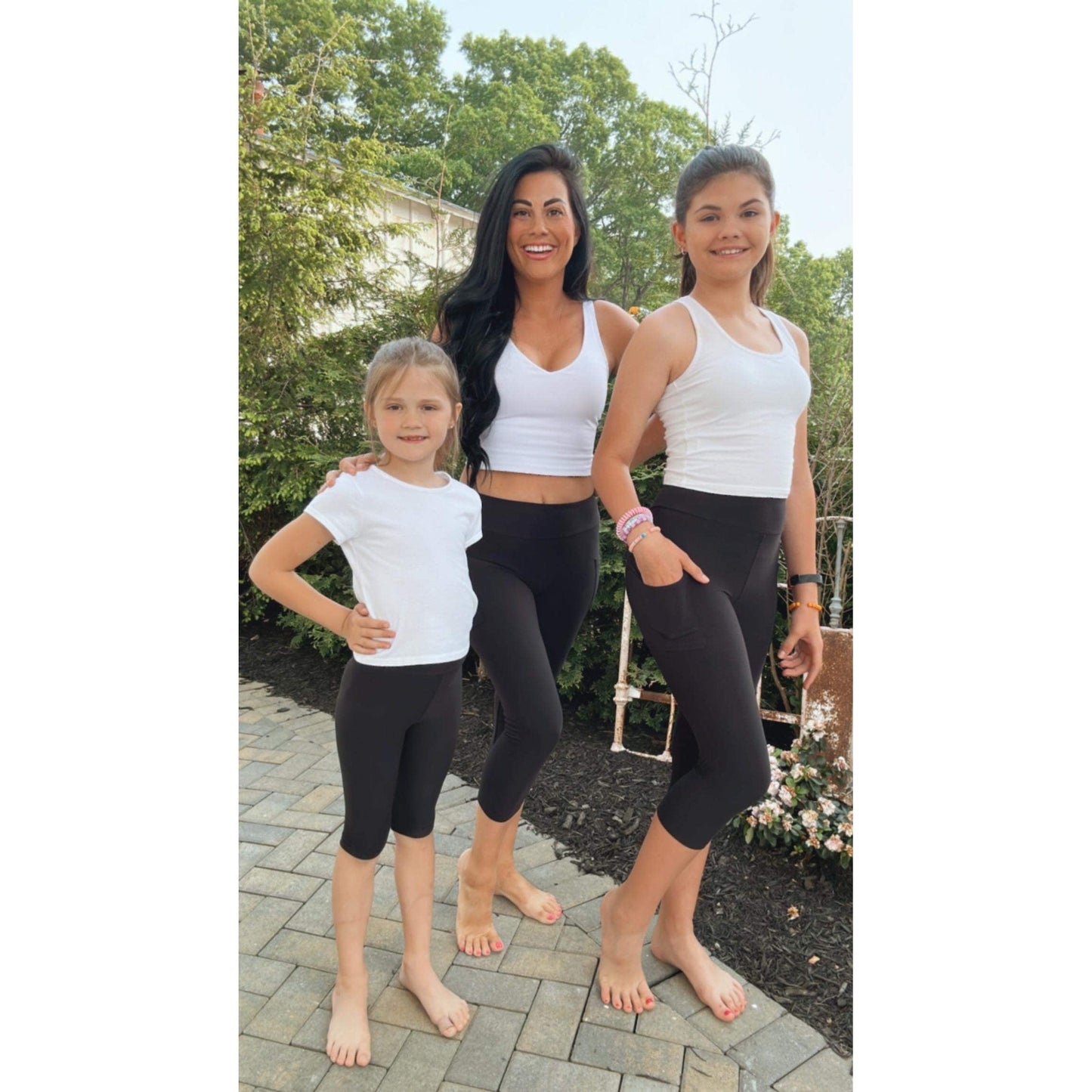 Julia Rose kids luxe leggings capris and biker shorts, Kids wearing Julia Rose luxe leggings
