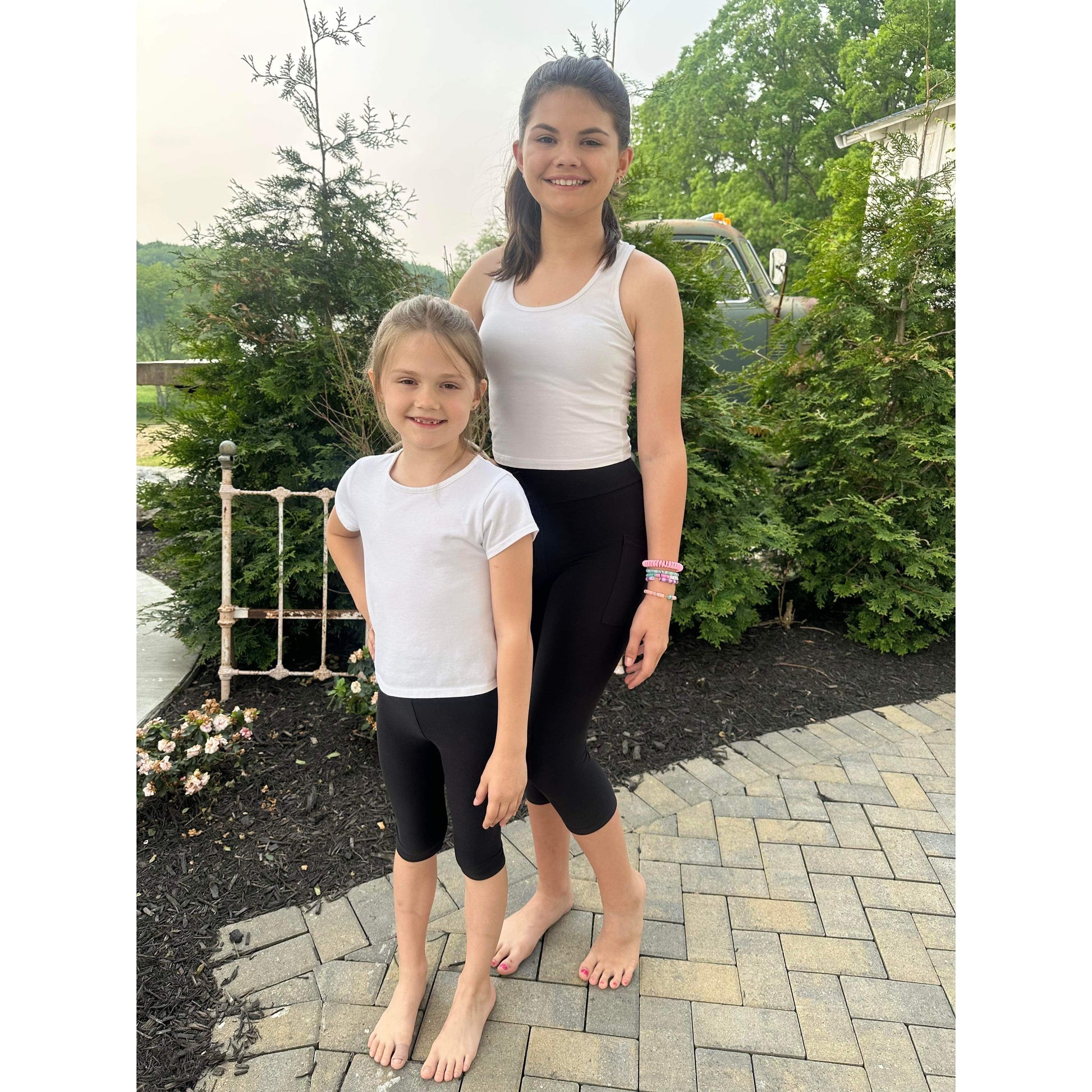 Julia Rose kids luxe leggings capris and biker shorts, Kids wearing Julia Rose luxe leggings
