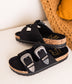 Mickie Western Slides in Black