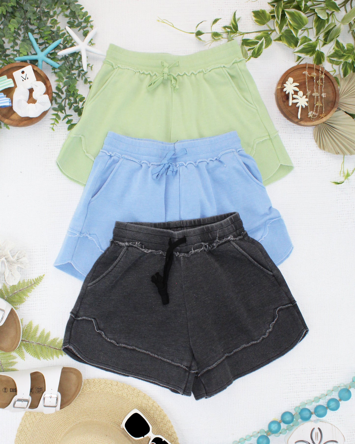 IN STOCK French Terry Stevie Shorts - Black