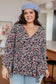 Have It All Angel Sleeve Top in Black Floral